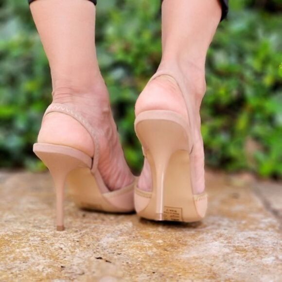 Women's Taupe Open Toe Heel Sandal Slip On - Picture 3 of 4